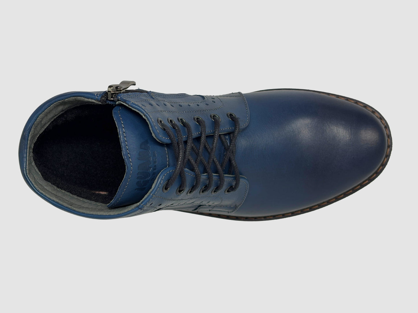 Men's Adrian Leather Boots - Blue - Euro Shoe House