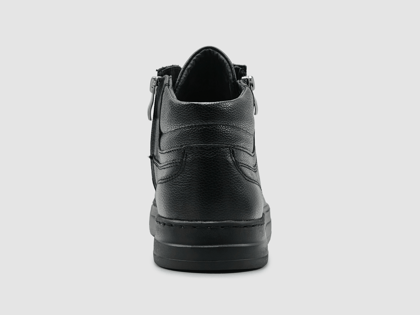 Men's Classic Zip - Up Leather Boots - Black - Euro Shoe House