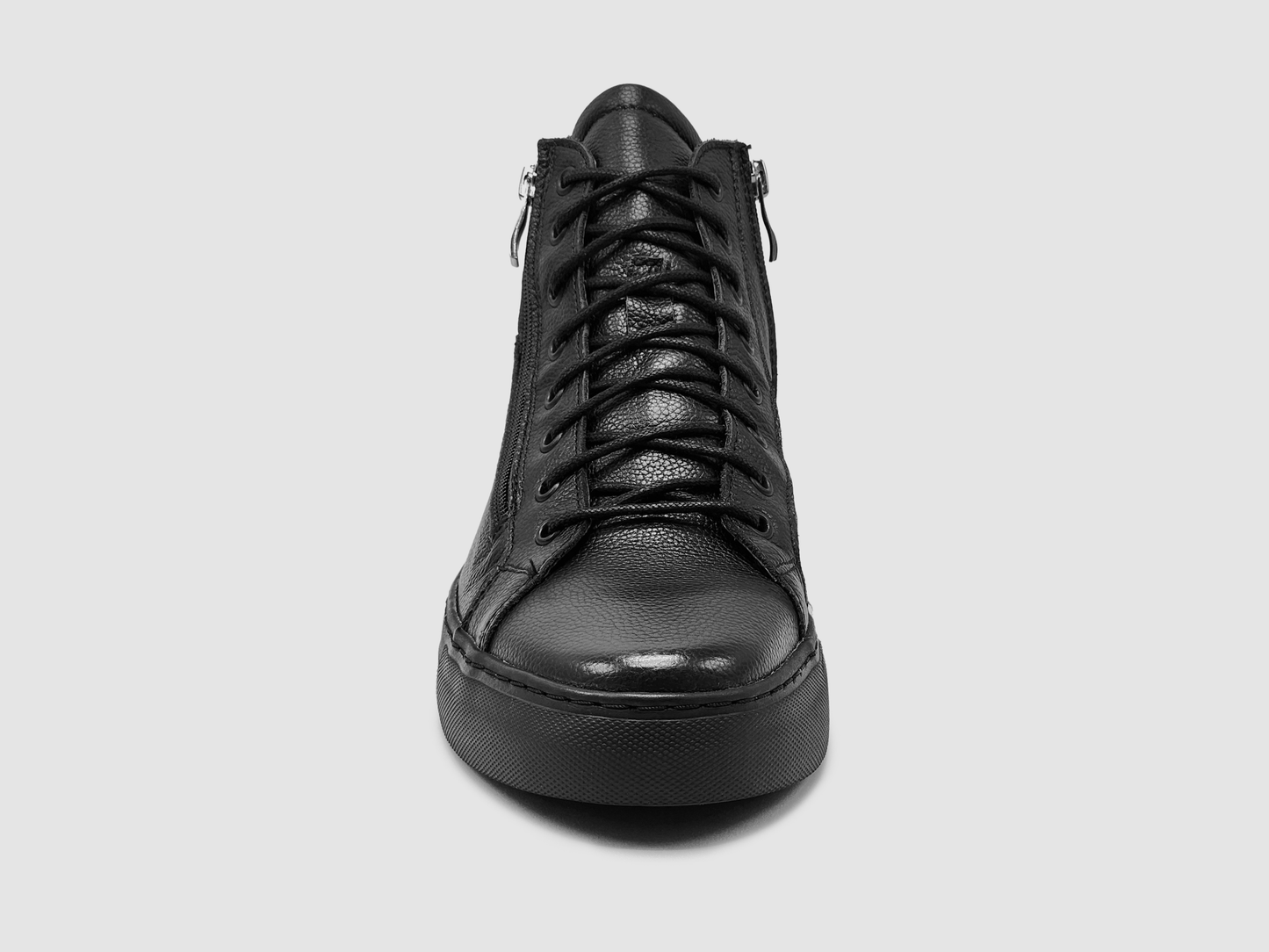 Men's Classic Zip - Up Leather Boots - Black - Euro Shoe House