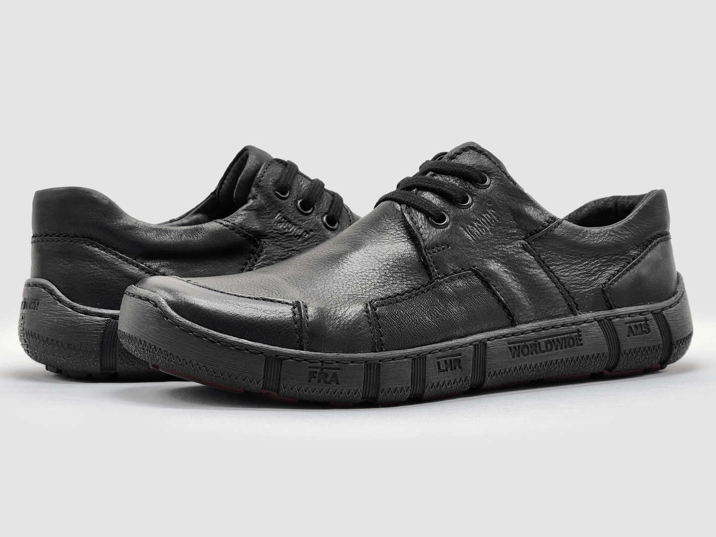 Men's Comfort Leather Shoes - Black - Euro Shoe House