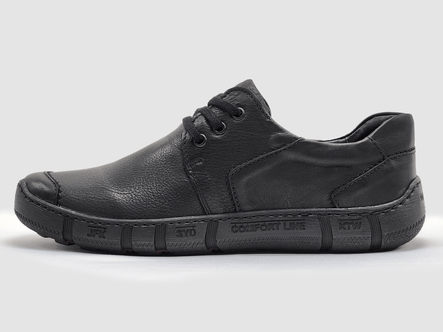 Men's Comfort Leather Shoes - Black - Euro Shoe House