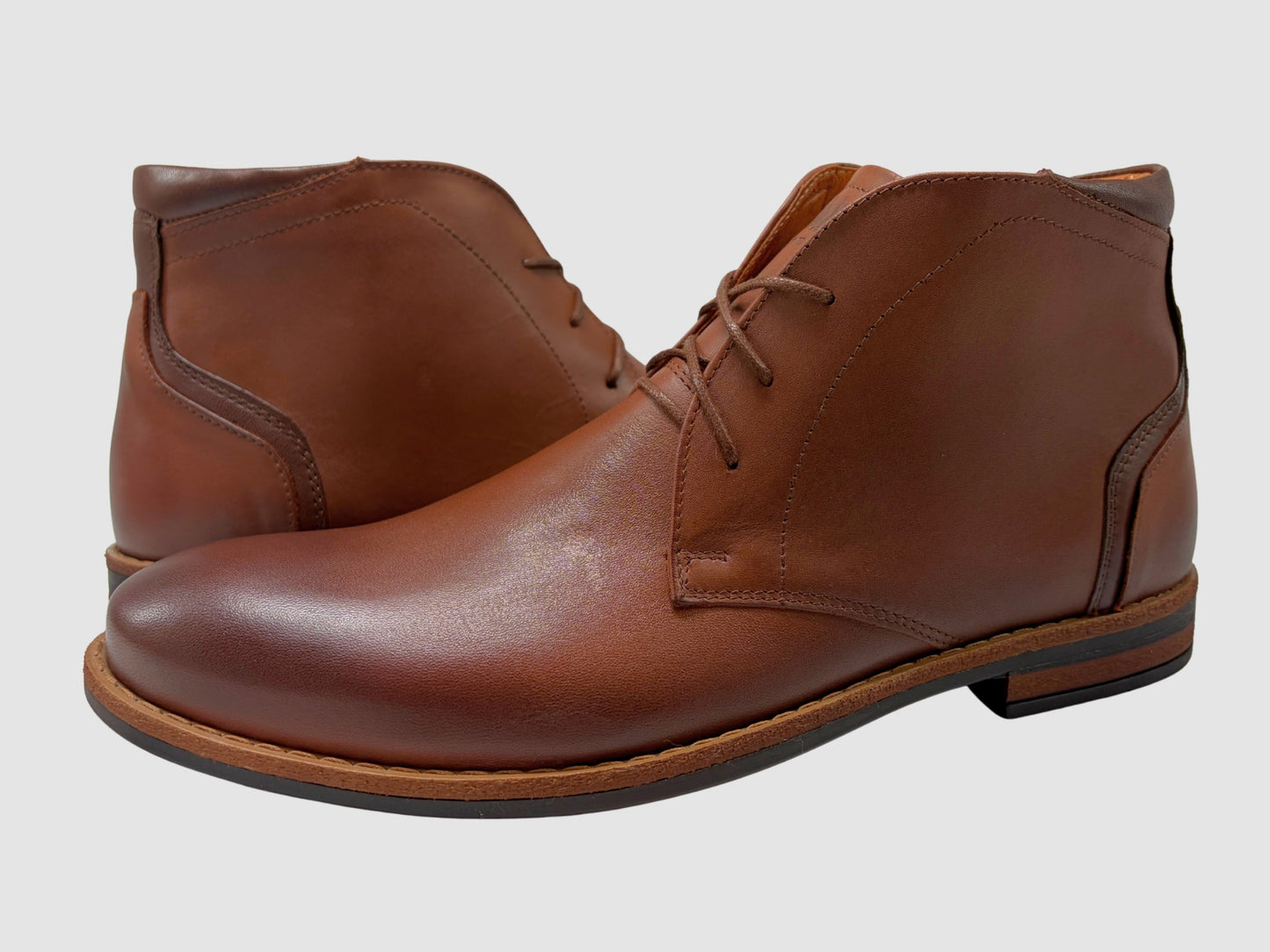 Men's Daniel Leather Boots - Brown - Euro Shoe House