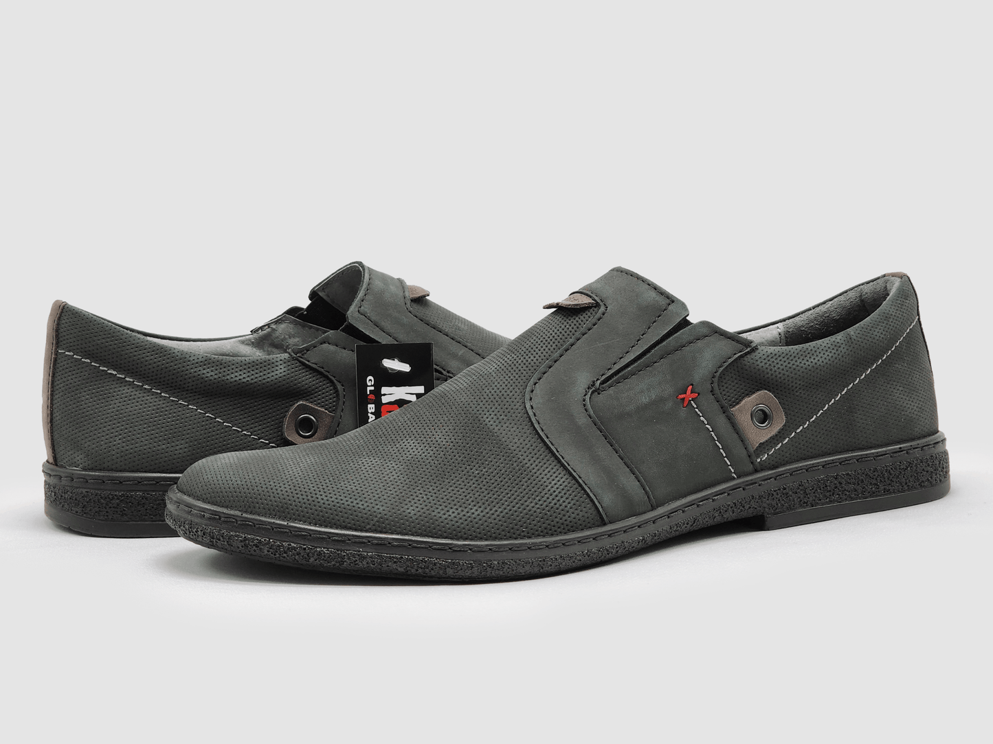 Men's Essential Leather Loafers - Graphite - Euro Shoe House