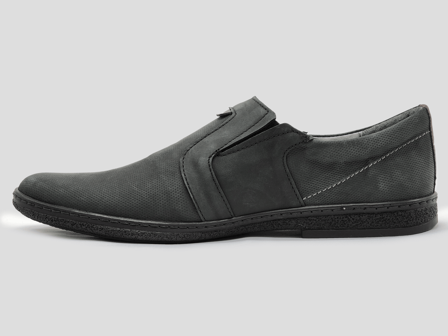Men's Essential Leather Loafers - Graphite - Euro Shoe House