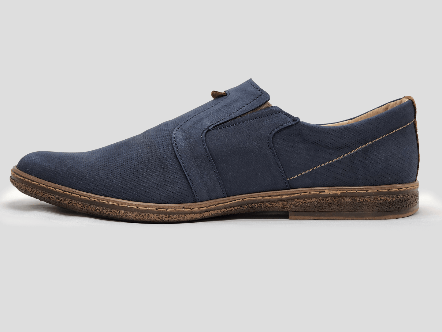 Men's Essential Leather Loafers - Navy - Euro Shoe House