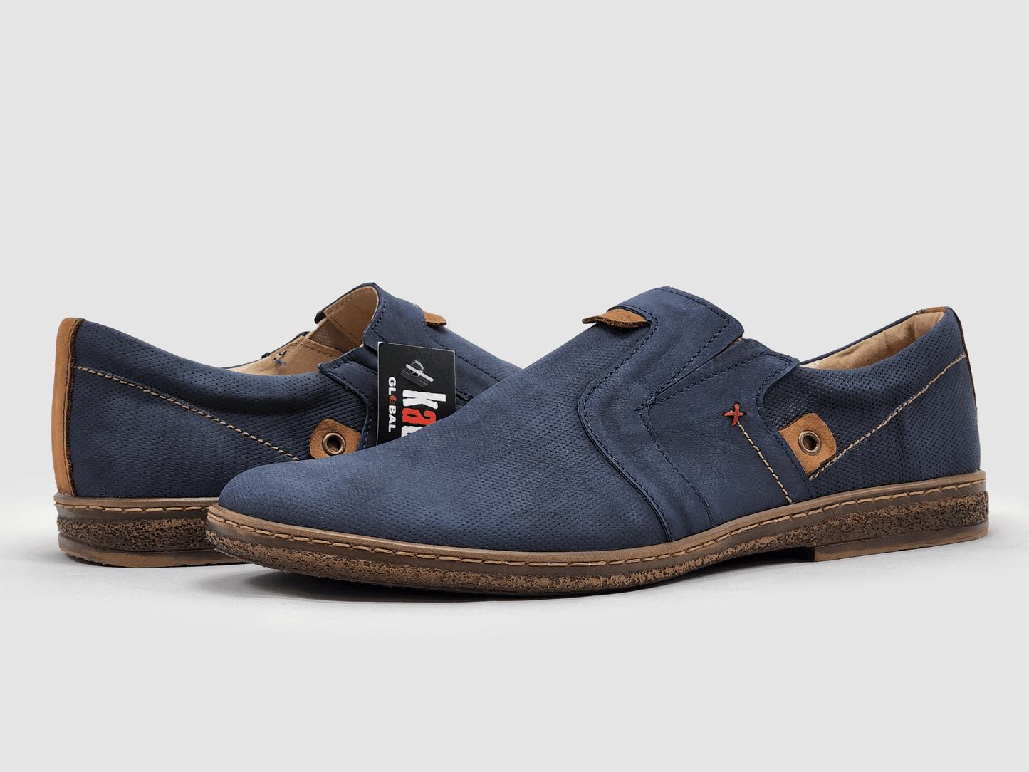 Men's Essential Leather Loafers - Navy - Euro Shoe House