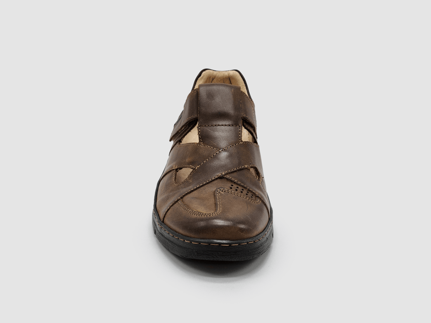 Men's Everyday Closed - Toe Leather Sandals - Brown - Euro Shoe House
