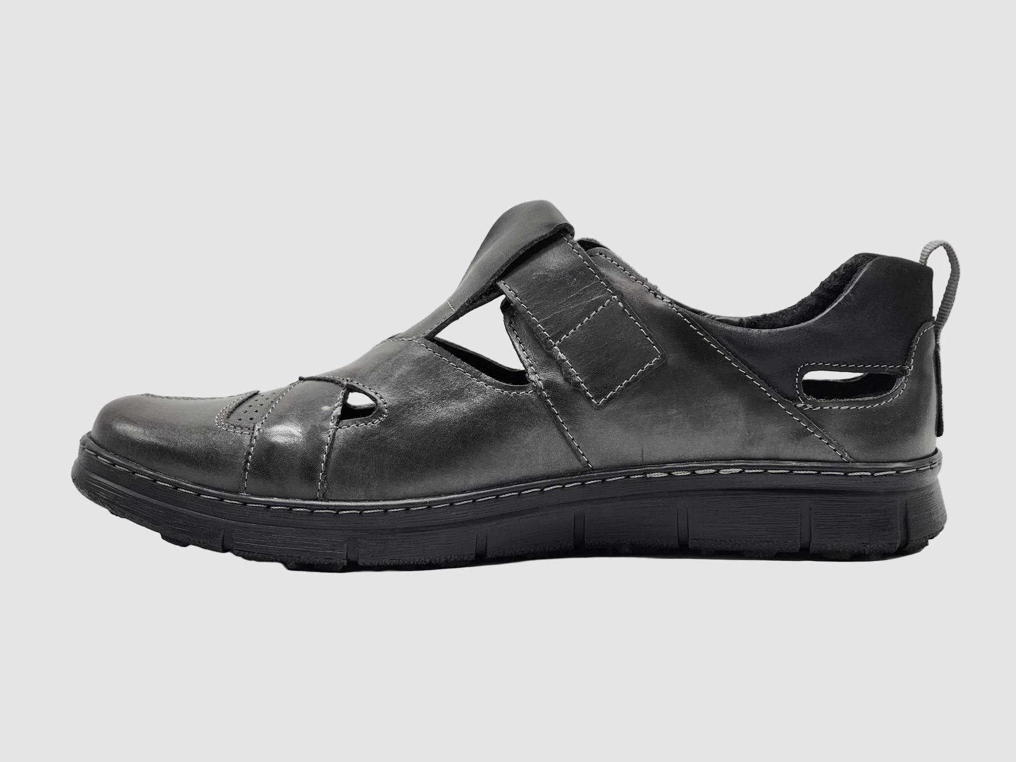 mens closed toe leather dress sandals With Adjustable Straps SGAN Flexible brushed PU finish presents a rich Men's Closed Toe Sandals For