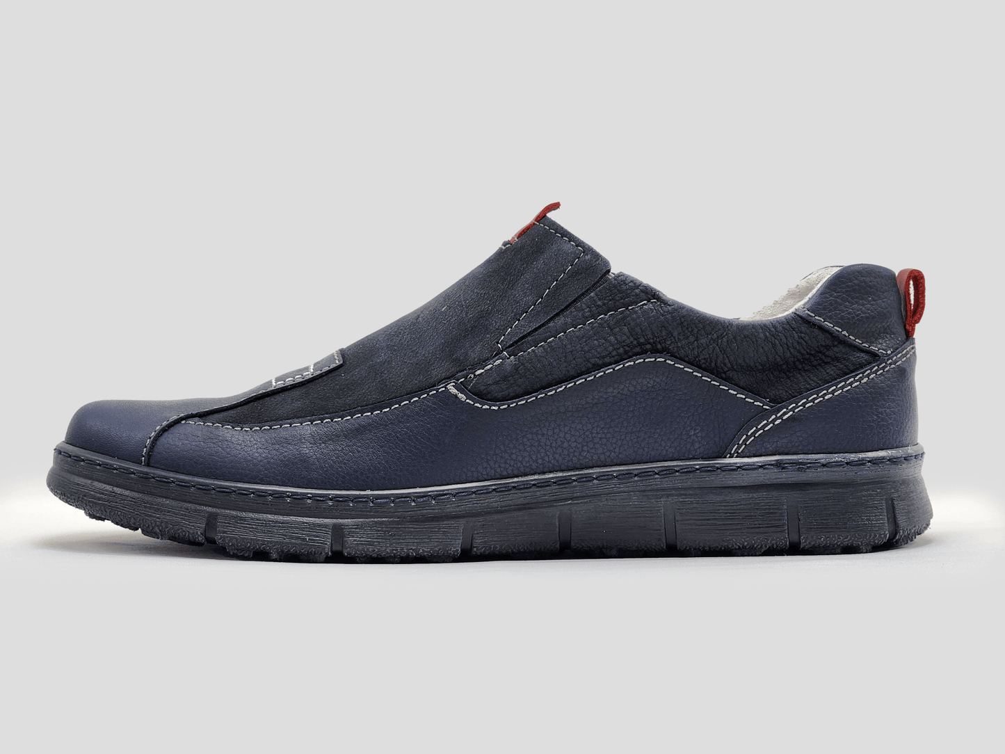 Men's Everyday Slip - On Leather Shoes - Navy - Euro Shoe House