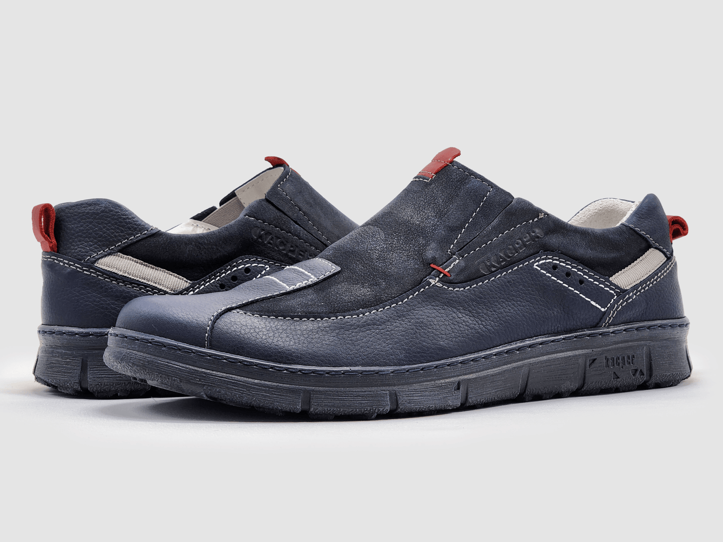 Men's Everyday Slip - On Leather Shoes - Navy - Euro Shoe House
