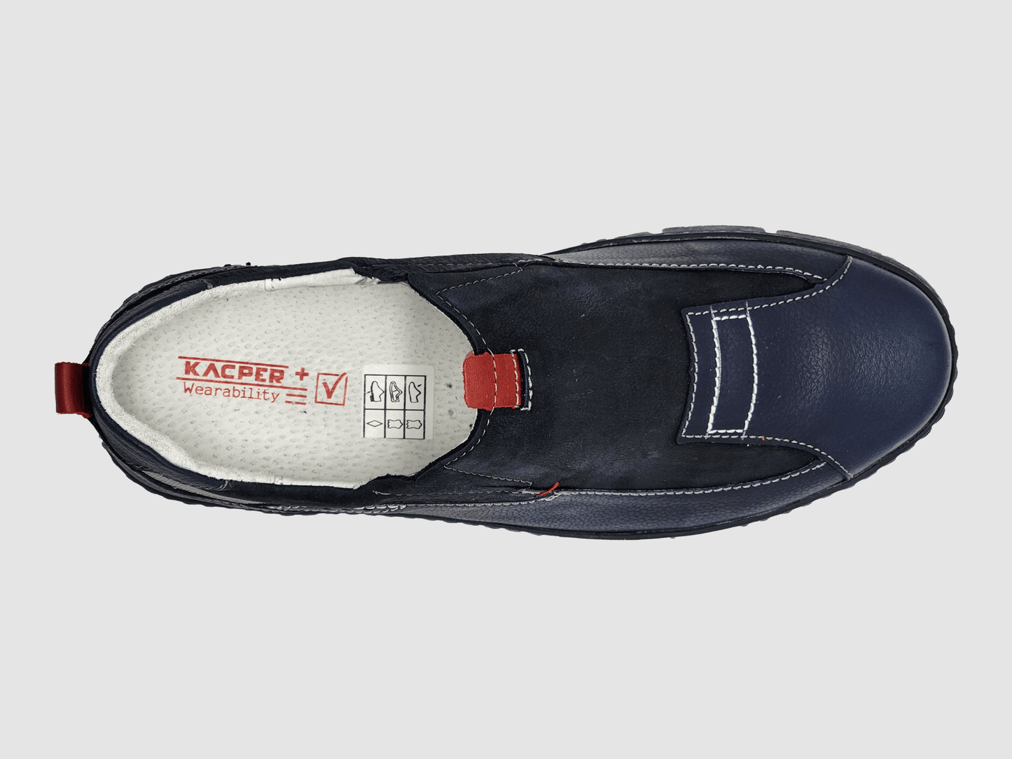 Men's Everyday Slip - On Leather Shoes - Navy - Euro Shoe House