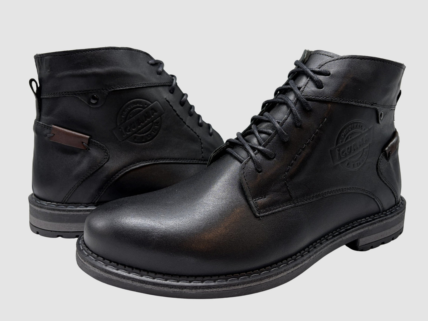 Men's Marek Leather Boots - Black - Euro Shoe House