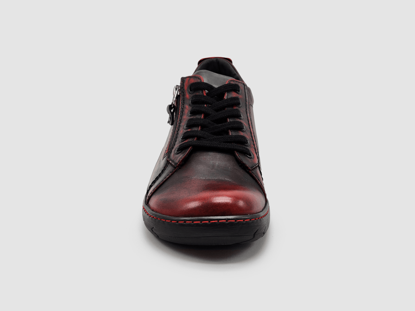 Men's Original Zip - Up Leather Shoes - Red - Euro Shoe House