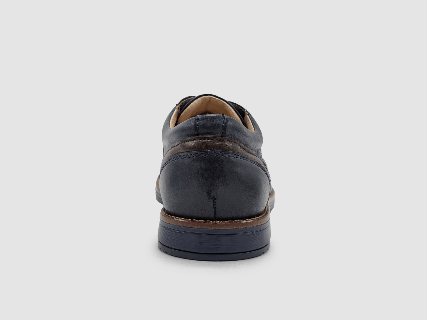 Men's Oxford Toe - Cap Leather Dress Shoes - Navy - Euro Shoe House