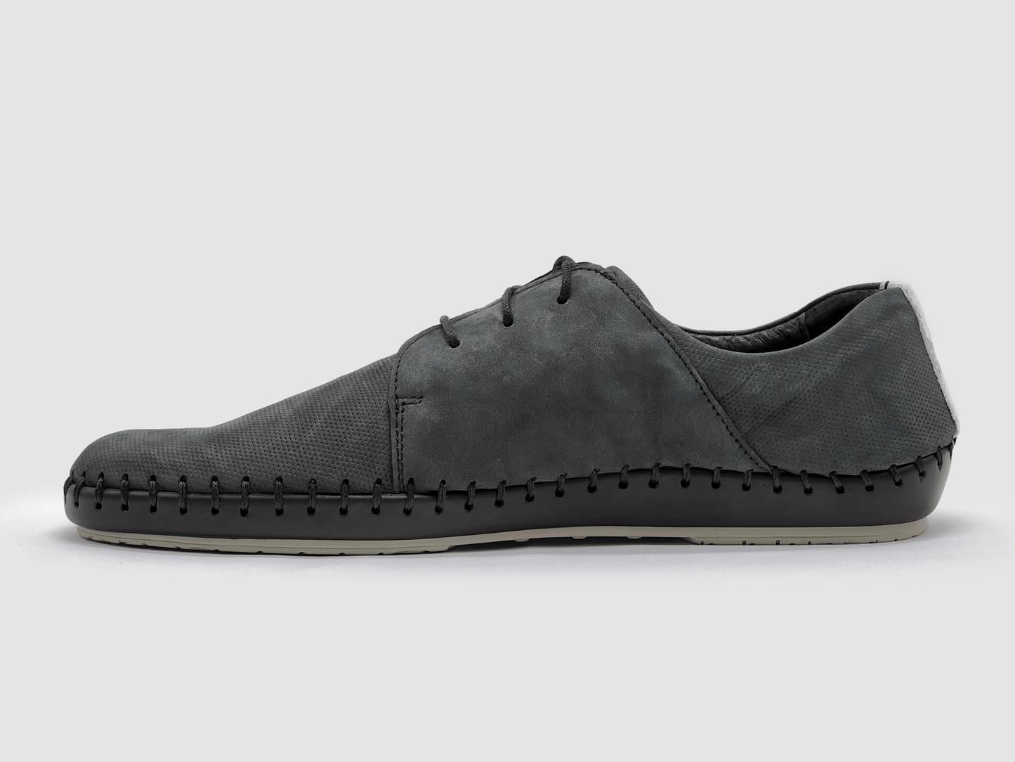 Men's Stitched Leather Shoes - Graphite - Euro Shoe House