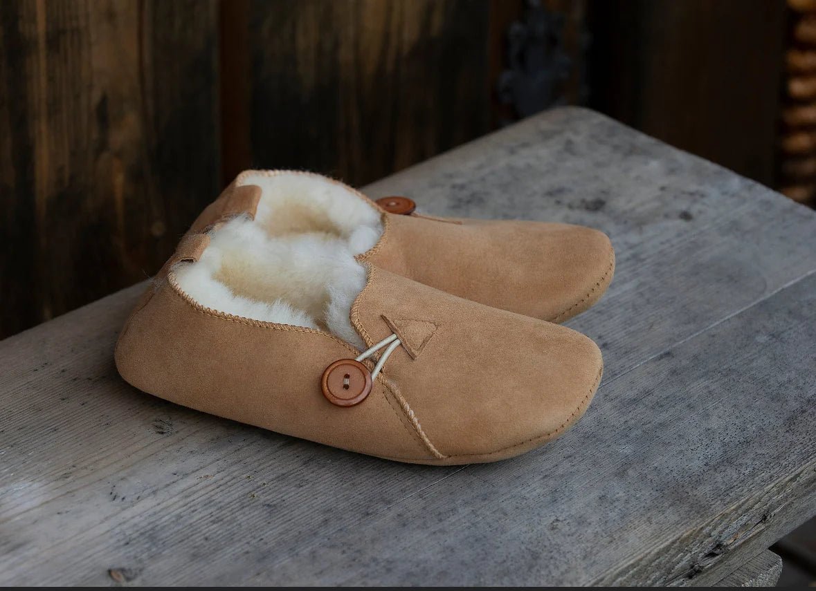 Unisex Boreal Sheepskin Slippers - Beige - Euro Shoe House
