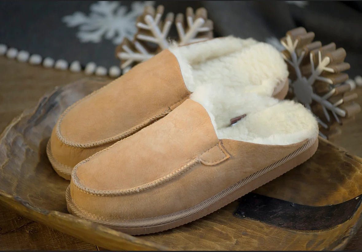 Unisex Kodiak Sheepskin Slippers - Beige - Euro Shoe House