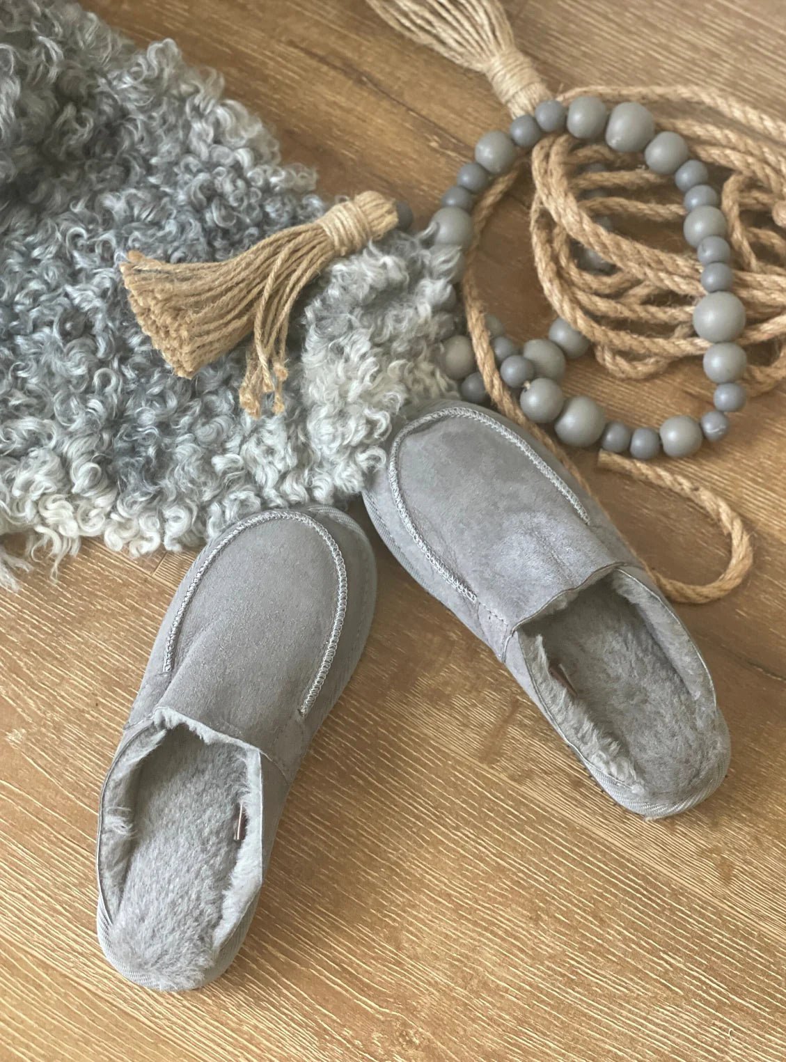 Unisex Kodiak Sheepskin Slippers - Grey - Euro Shoe House