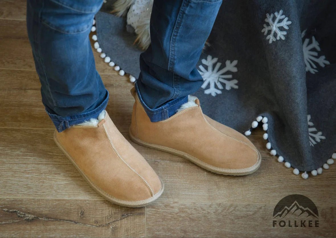 Unisex Mikolajki Sheepskin Slippers - Beige - Euro Shoe House