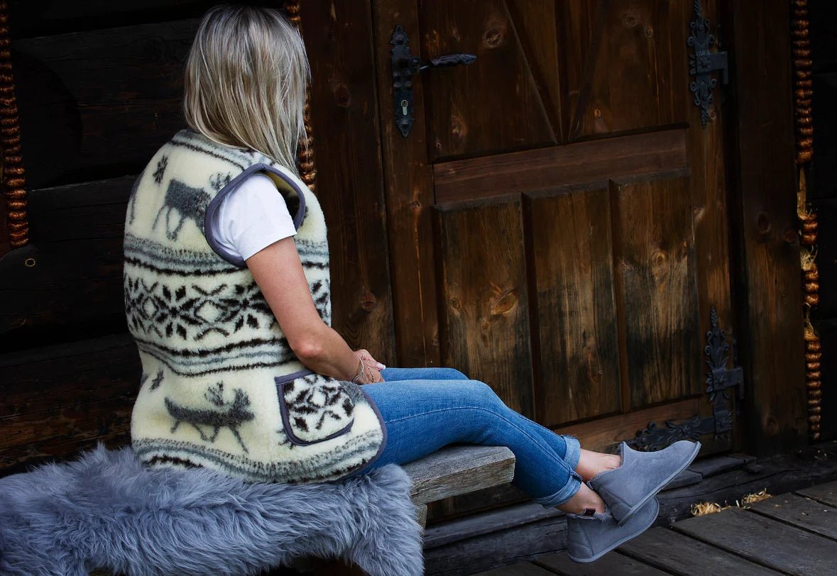 Unisex Tundra Sheepskin Slippers - Grey - Euro Shoe House