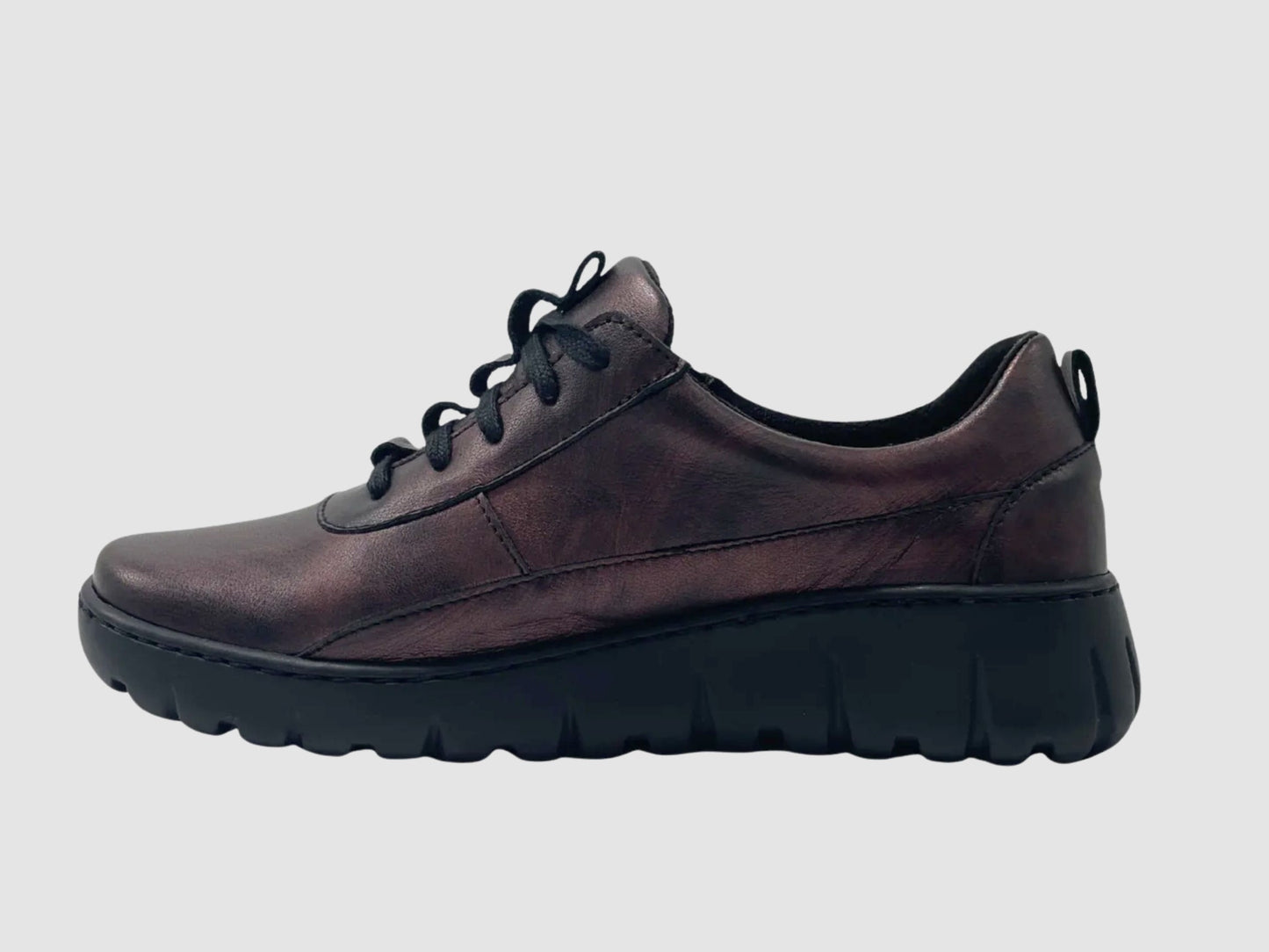 Wasak Azalea Leather Sneaker - Metallic Burgundy - Euro Shoe House