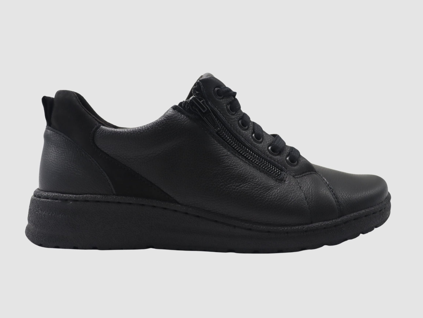 Wasak Freesia Leather Sneaker - Black - Euro Shoe House