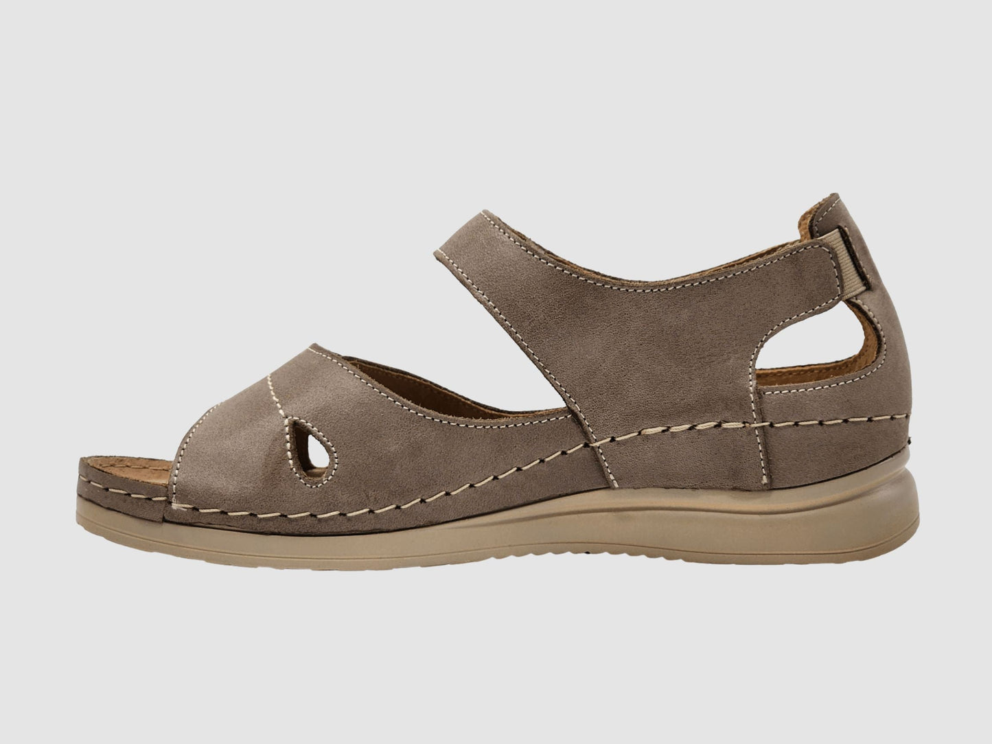 Women's Ariadne Leather Sandal - Beige - Euro Shoe House