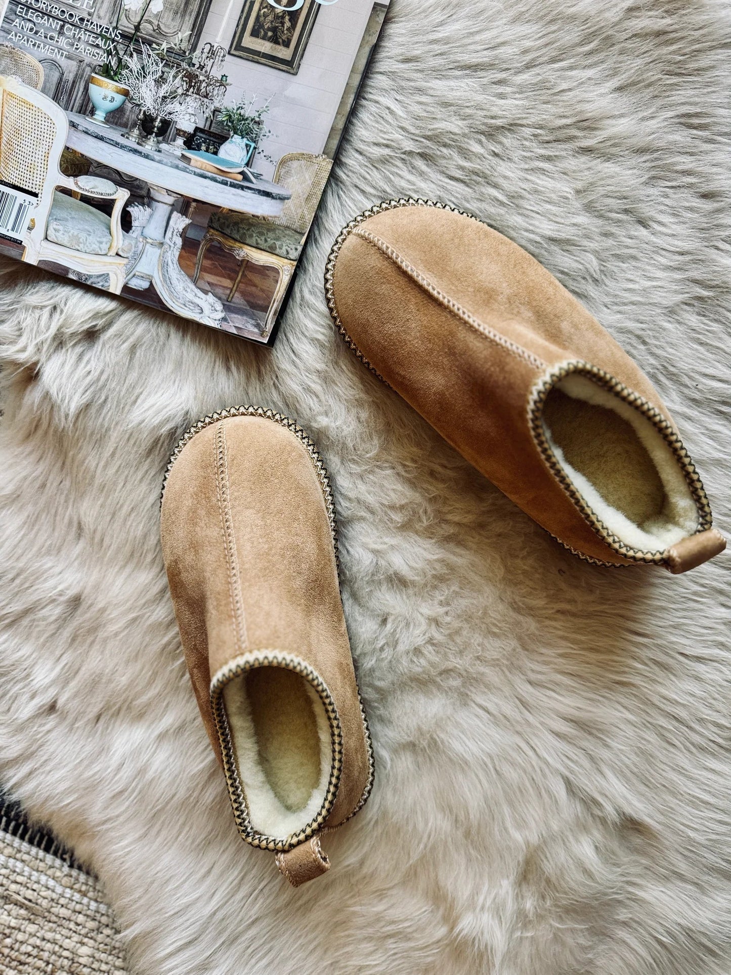Women's Brooksie Sheepskin Slippers - Beige - Euro Shoe House