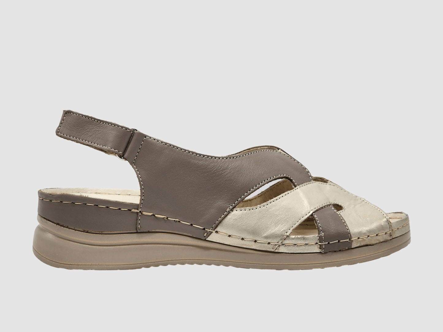 Women's Calliope Leather Sandals - Beige - Euro Shoe House