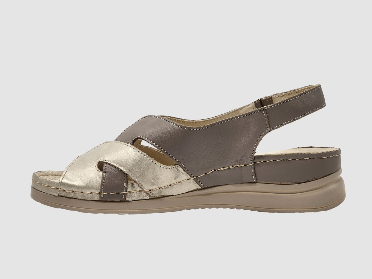 Women's Calliope Leather Sandals - Beige - Euro Shoe House