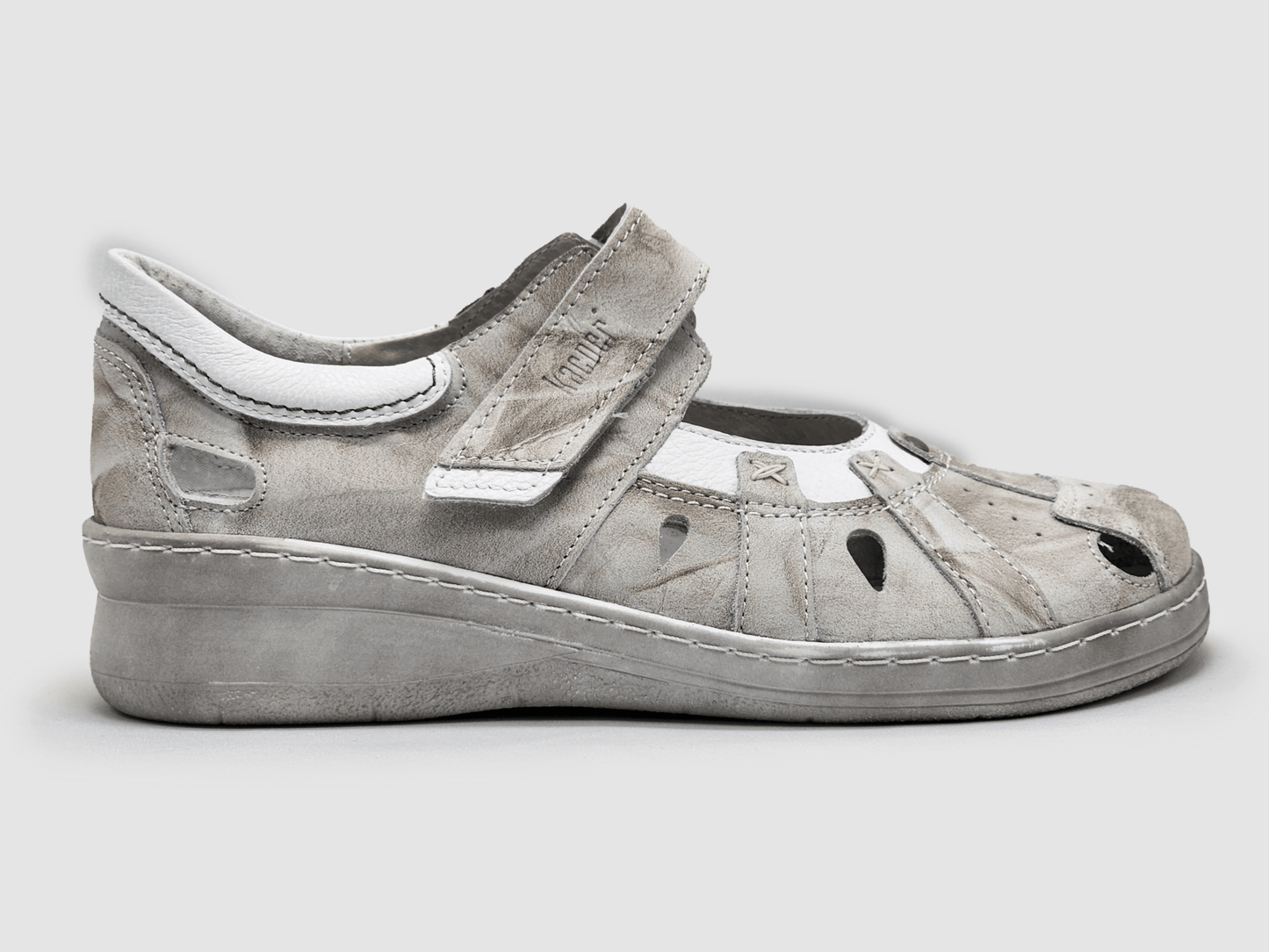 Women's Dr Wellness Leather Sandals - Grey - Euro Shoe House