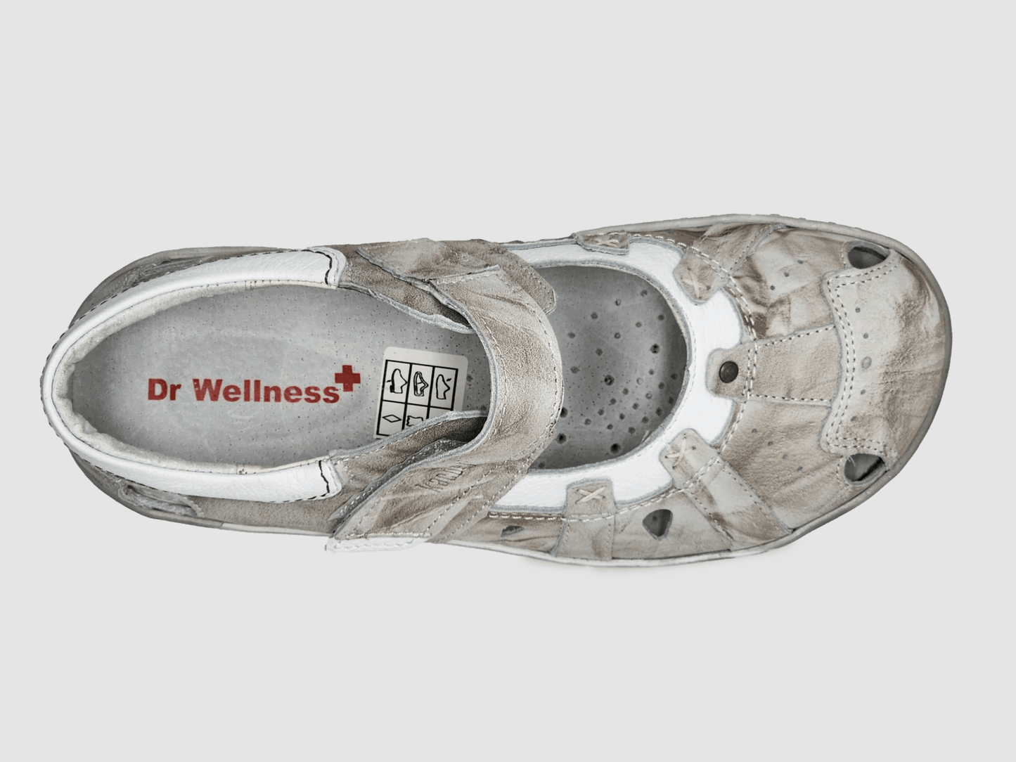 Women's Dr Wellness Leather Sandals - Grey - Euro Shoe House