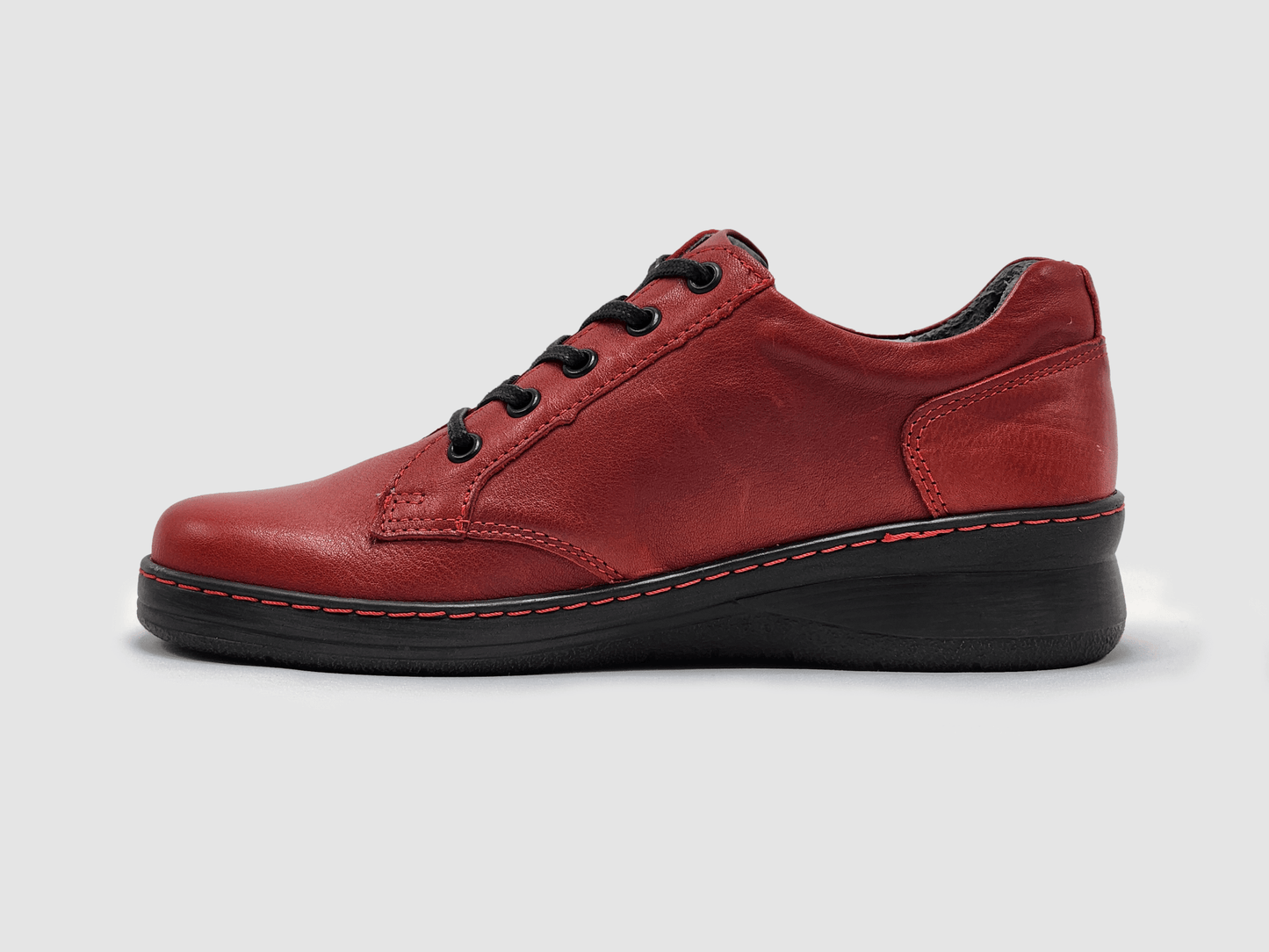Women's Dr Wellness Zip - Up Leather Shoes - Red - Euro Shoe House