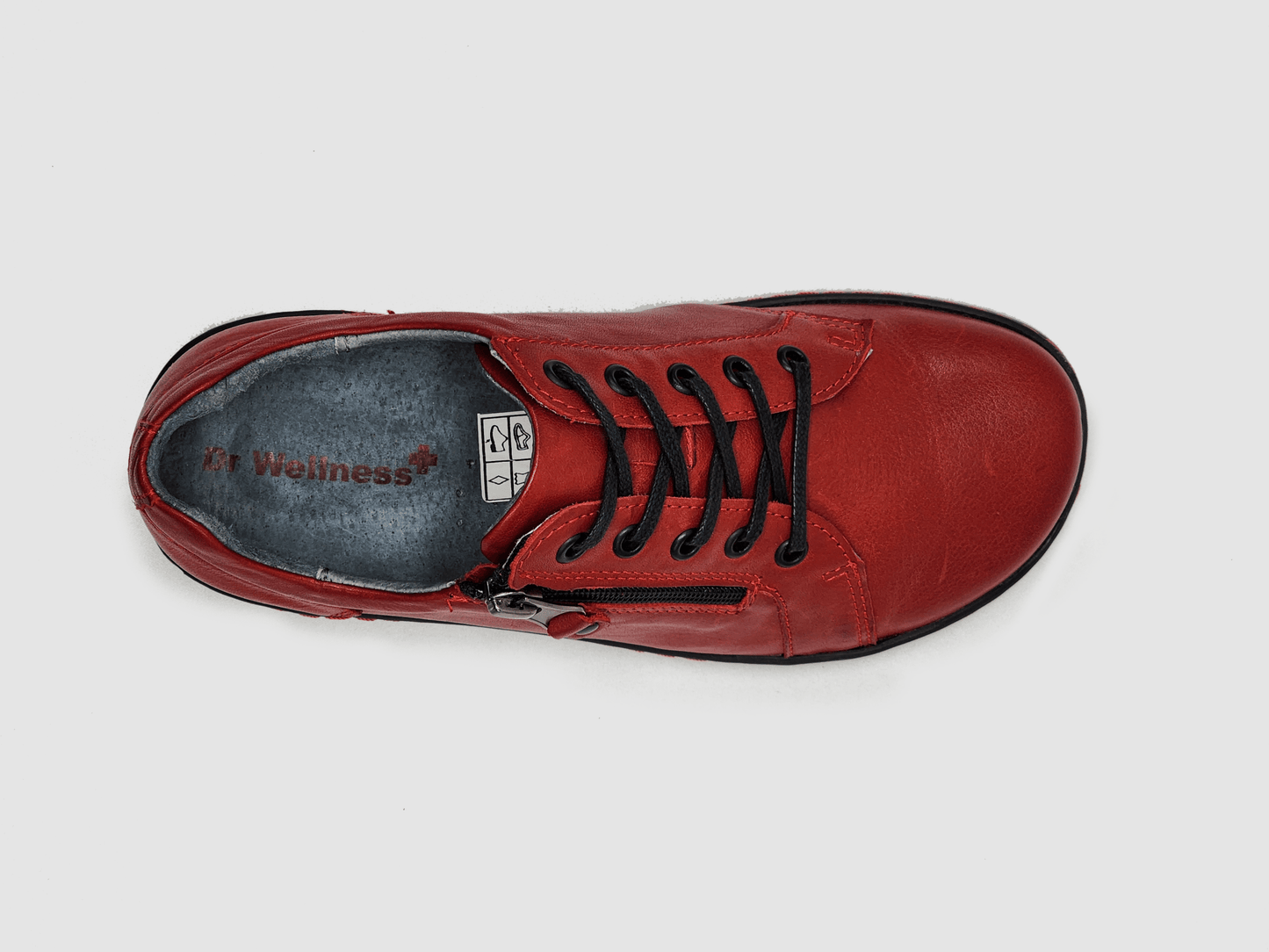 Women's Dr Wellness Zip - Up Leather Shoes - Red - Euro Shoe House