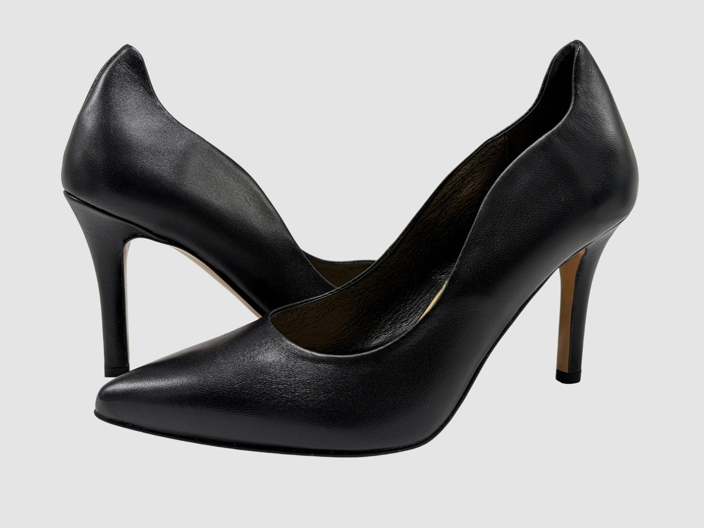 Women's Elise Leather Heels – Black - Euro Shoe House