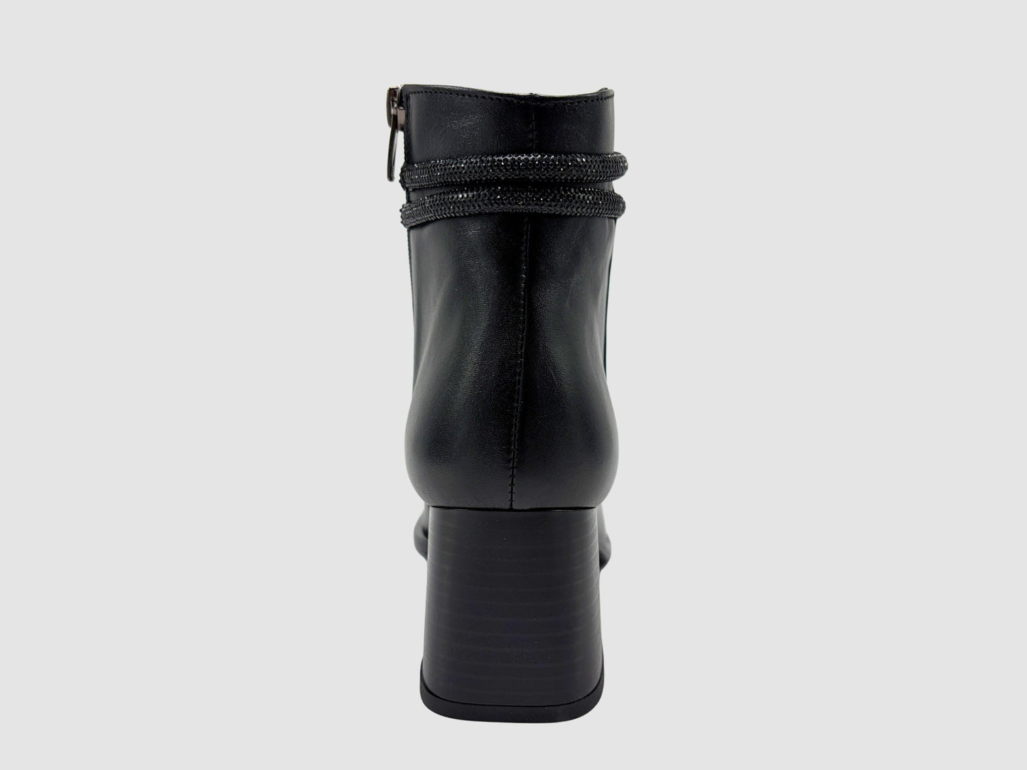 Women's Emina Leather Booties - Black - Euro Shoe House
