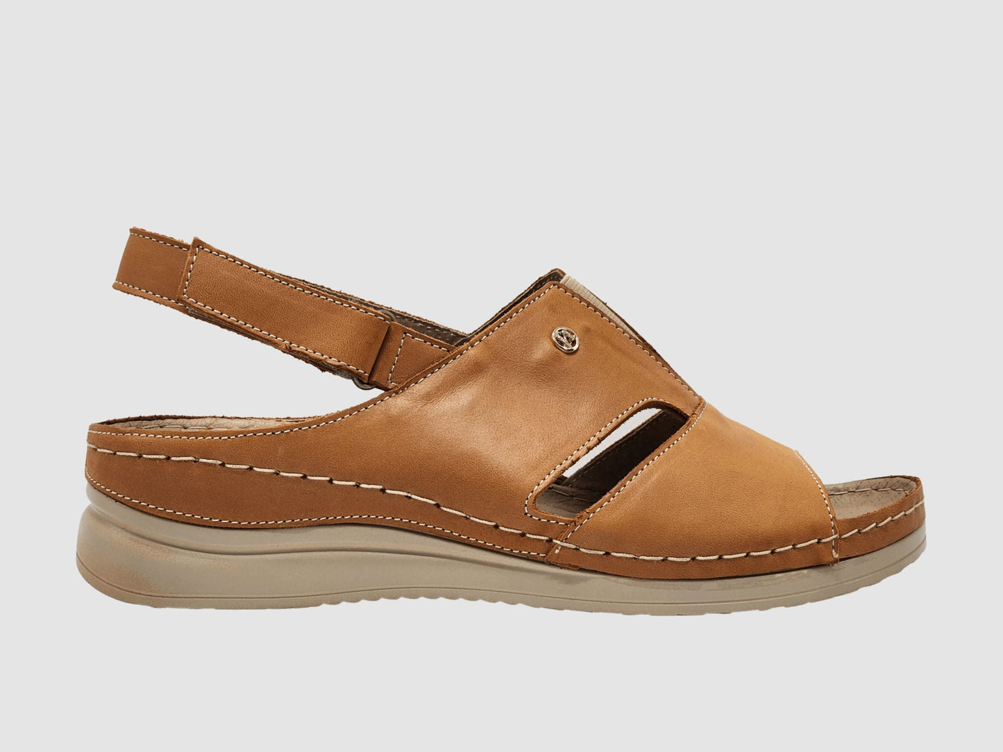 Women's Eos Leather Sandals - Orange - Euro Shoe House