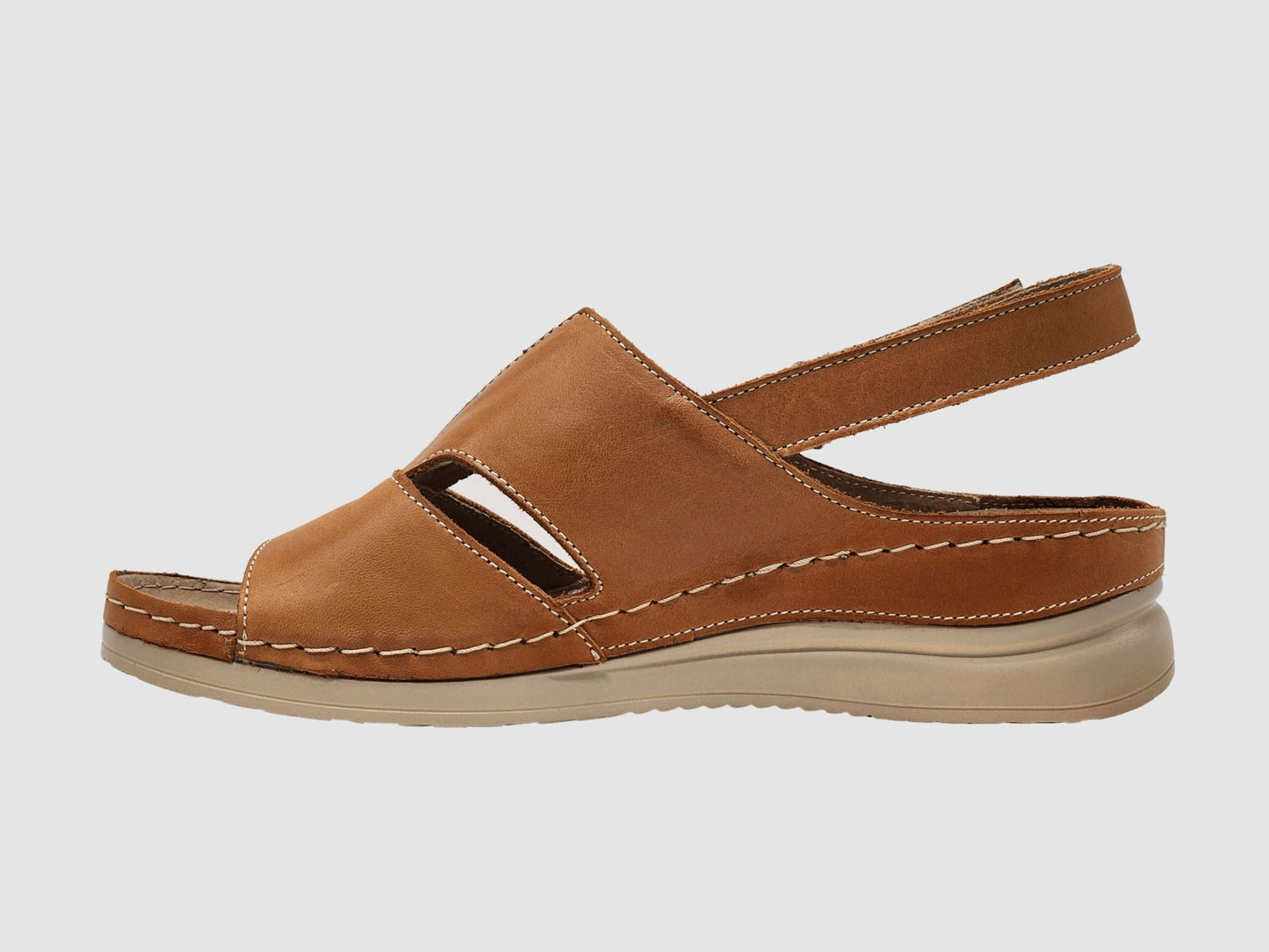 Women's Eos Leather Sandals - Orange - Euro Shoe House