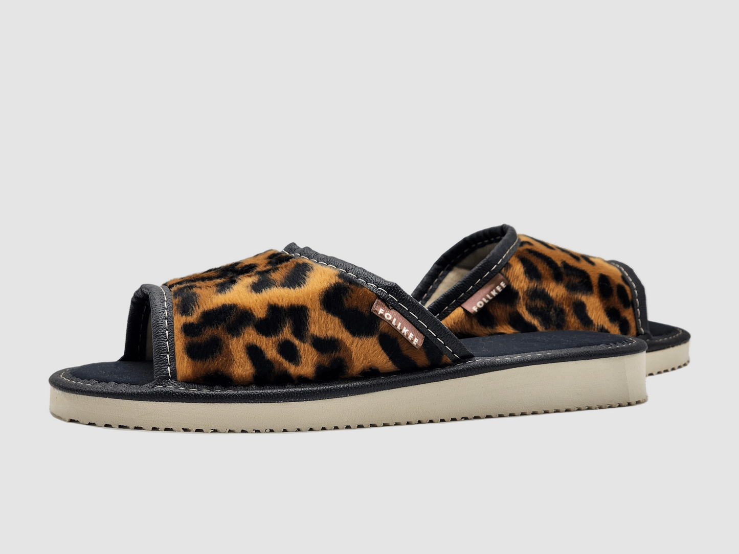 Women's Follkee House Slipper - Dark Cheetah - Euro Shoe House