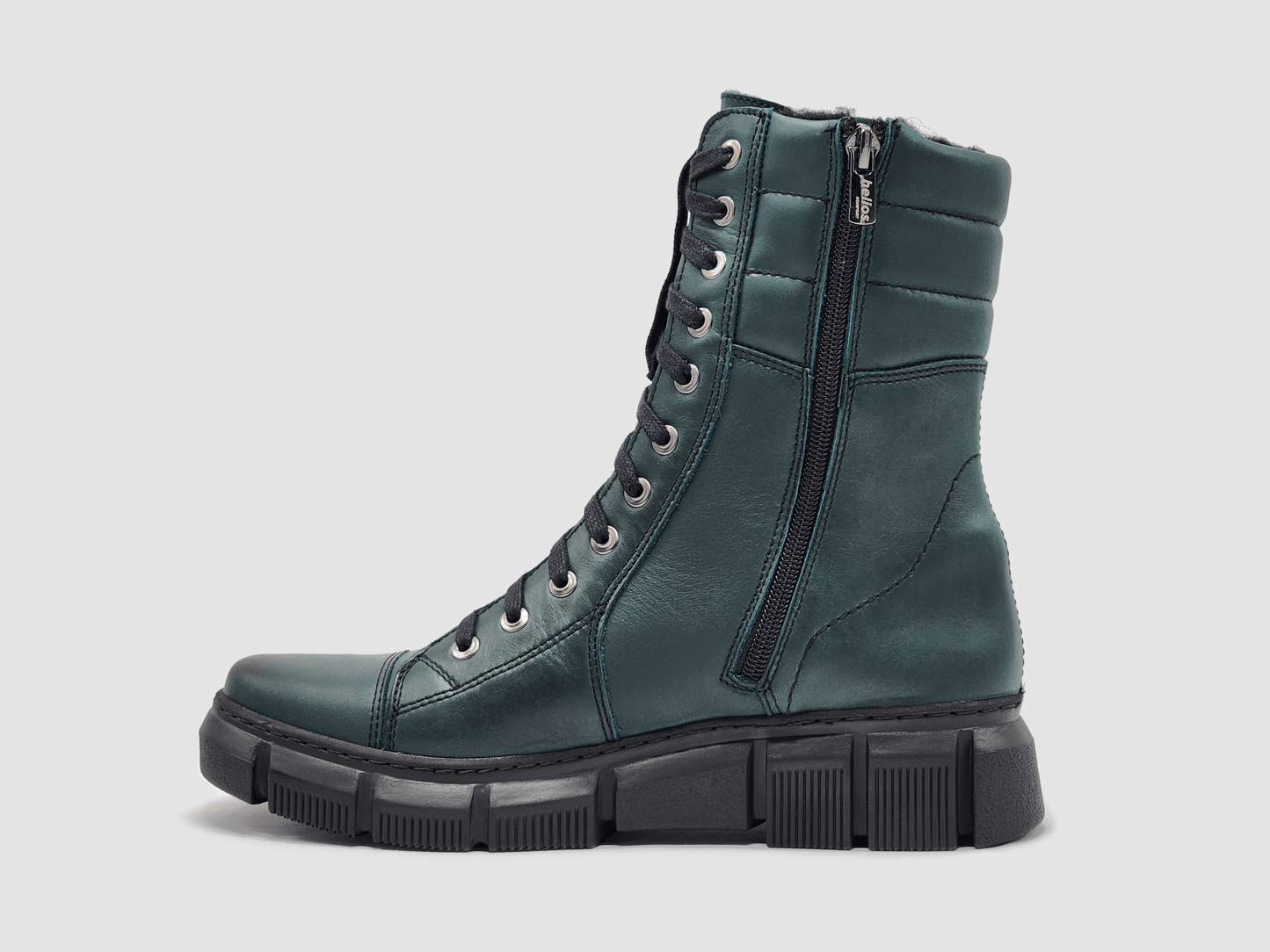 Women's Helios Medusa Fur - Lined Leather Boots - Green - Euro Shoe House