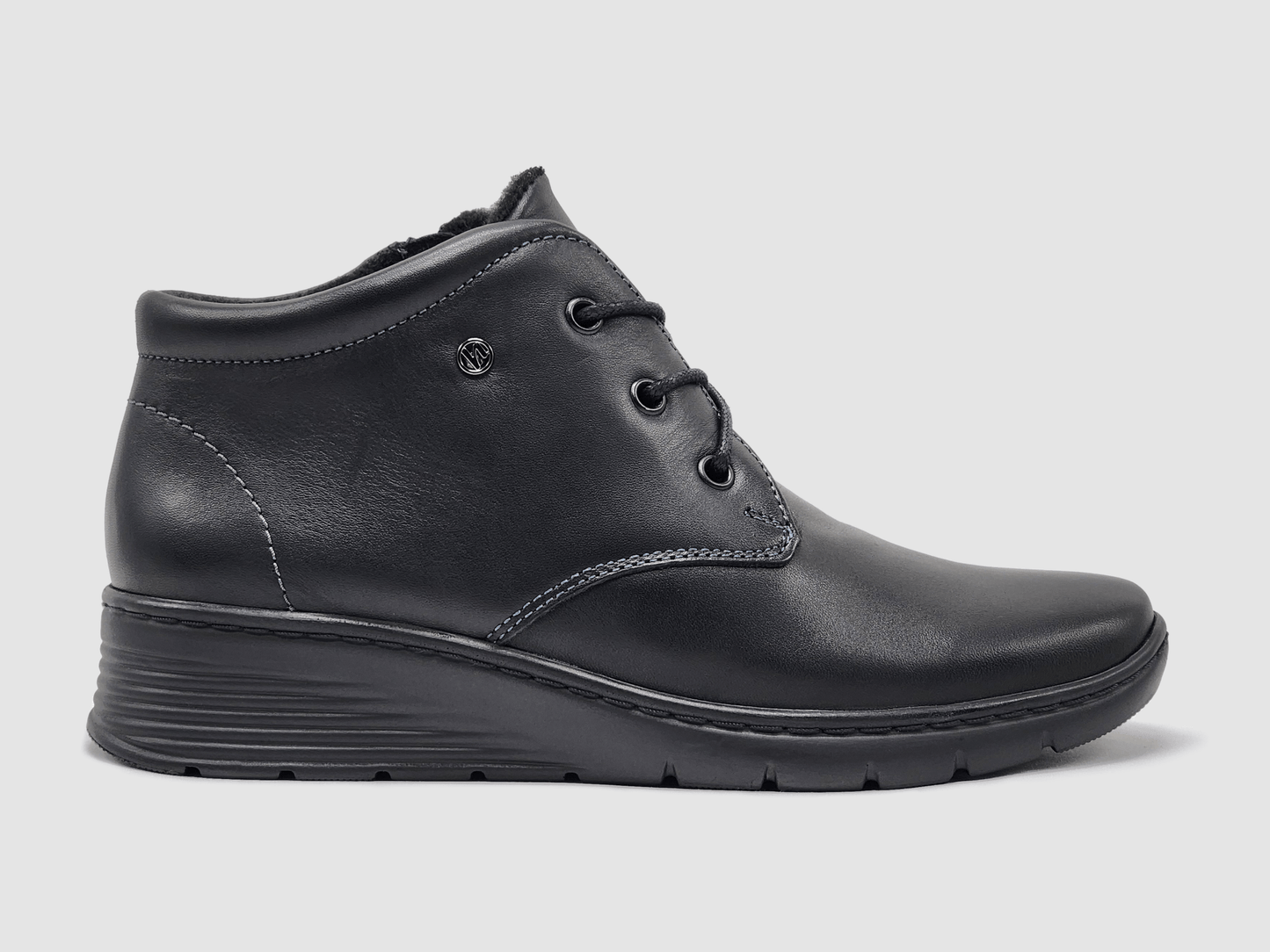 Women's Helios Theia Fleece - Lined Zip - Up Leather Boots - Black - Euro Shoe House