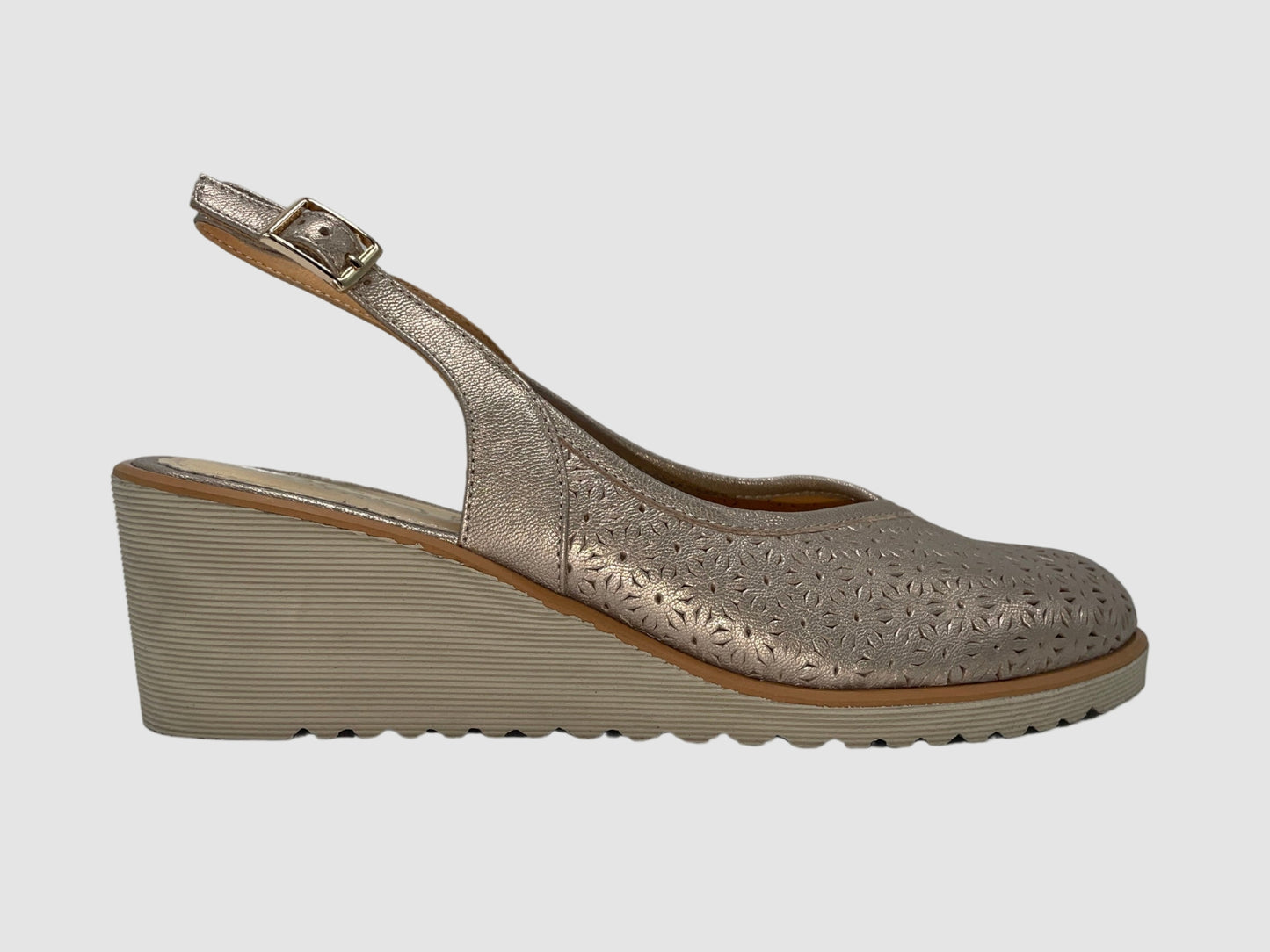 Women's Isla Leather Wedge Sandal – Beige - Euro Shoe House