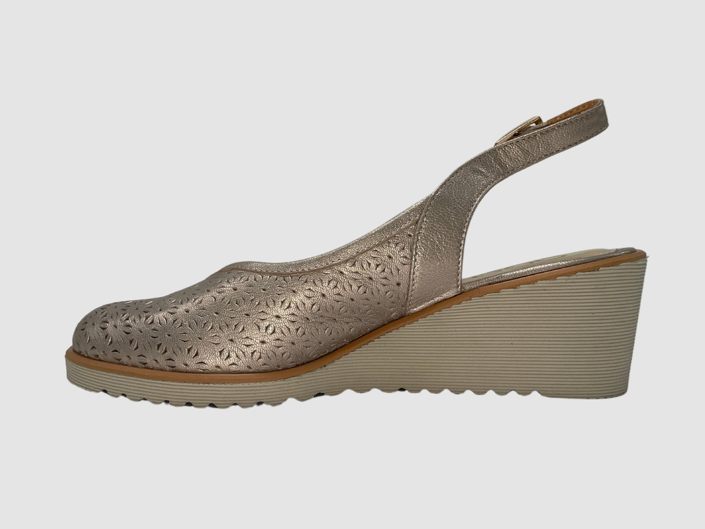 Women's Isla Leather Wedge Sandal – Beige - Euro Shoe House