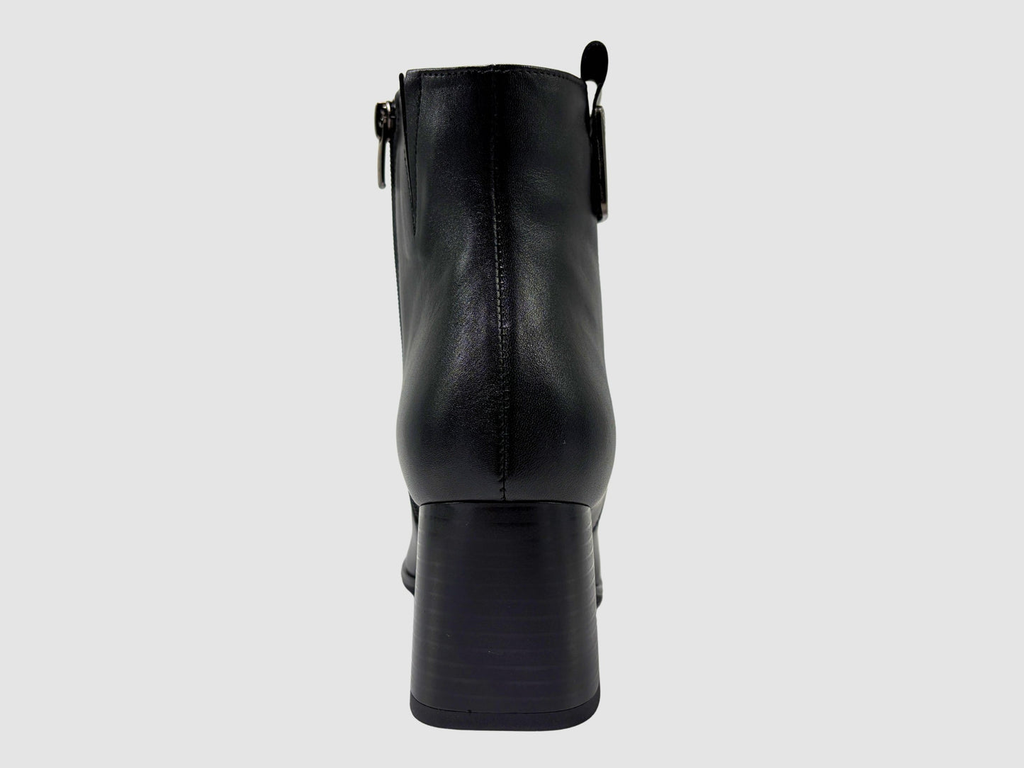 Women's Iwona Leather Booties - Black - Euro Shoe House