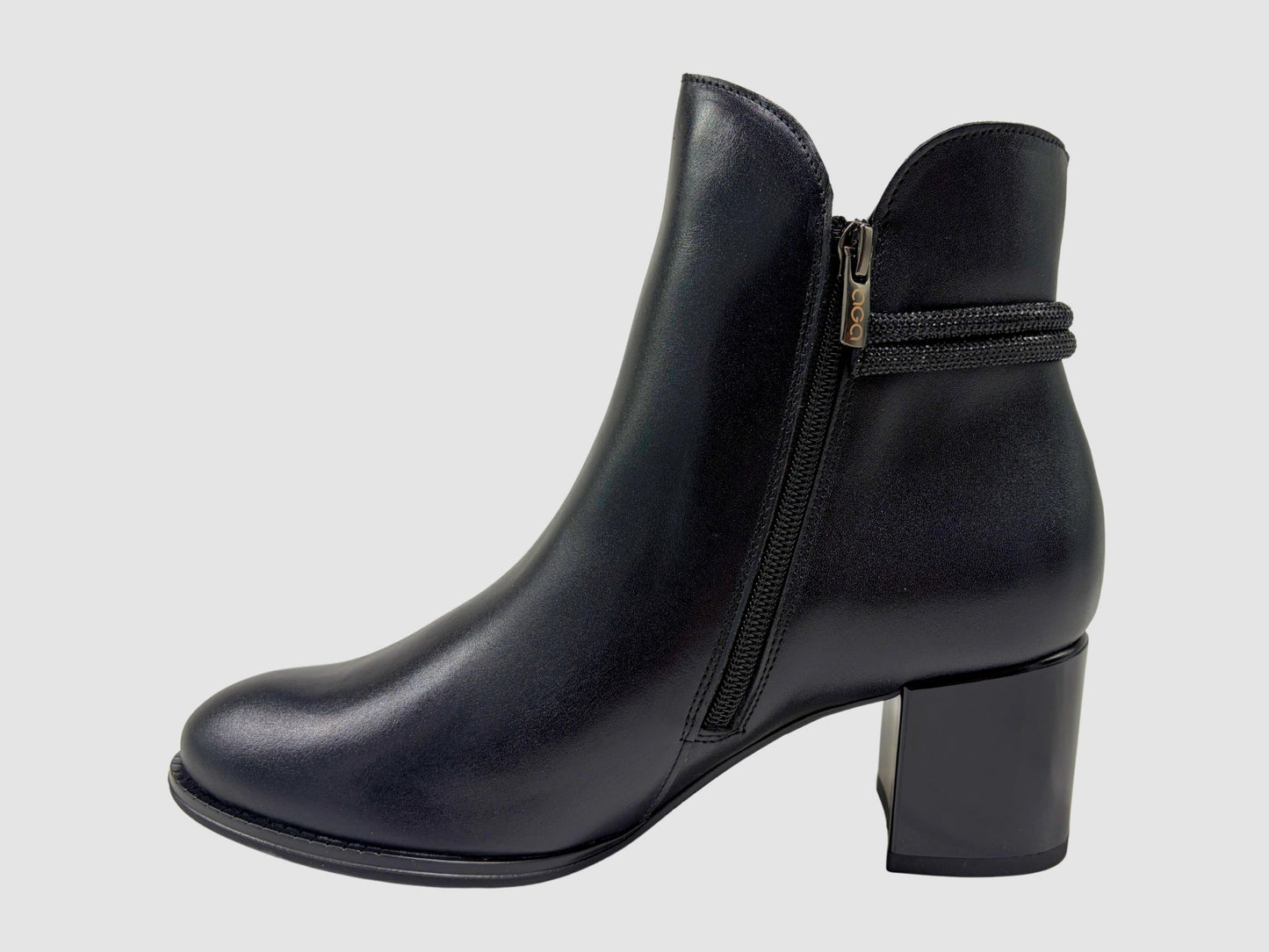 Women's Laura Leather Booties - Black - Euro Shoe House