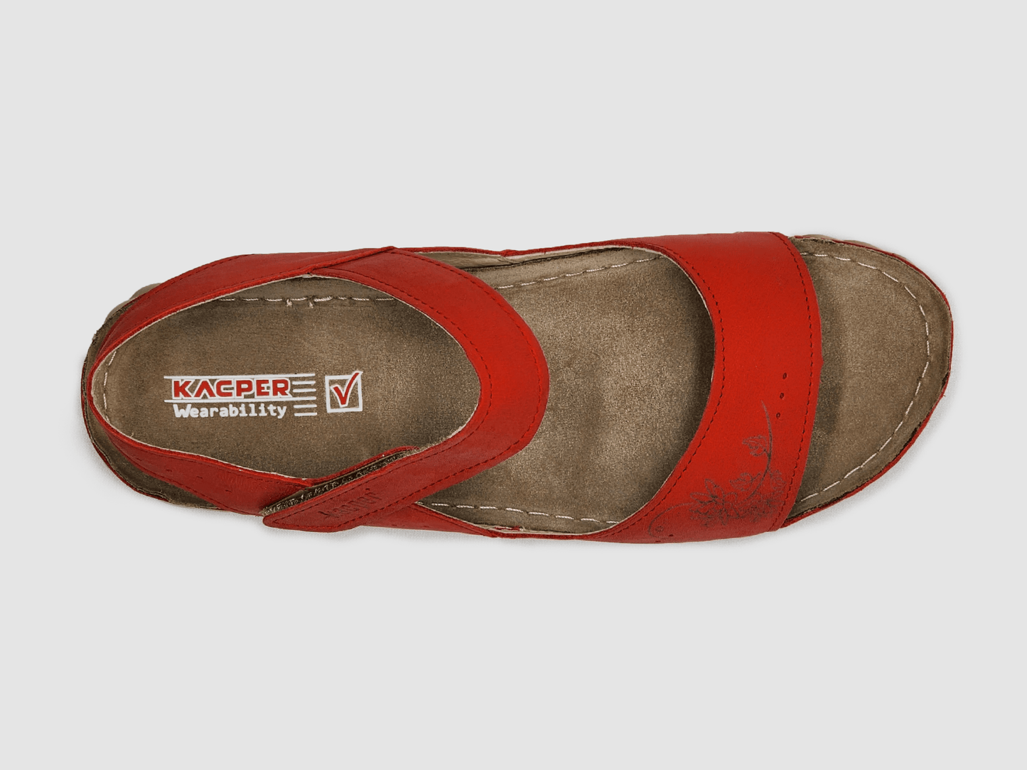 Women's Leather Sandals - Red - Euro Shoe House