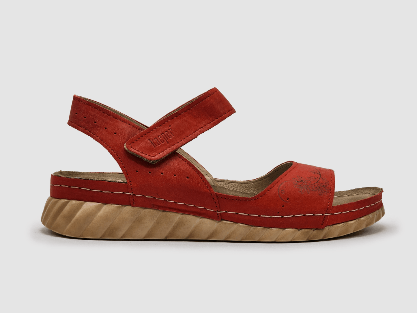 Women's Leather Sandals - Red - Euro Shoe House