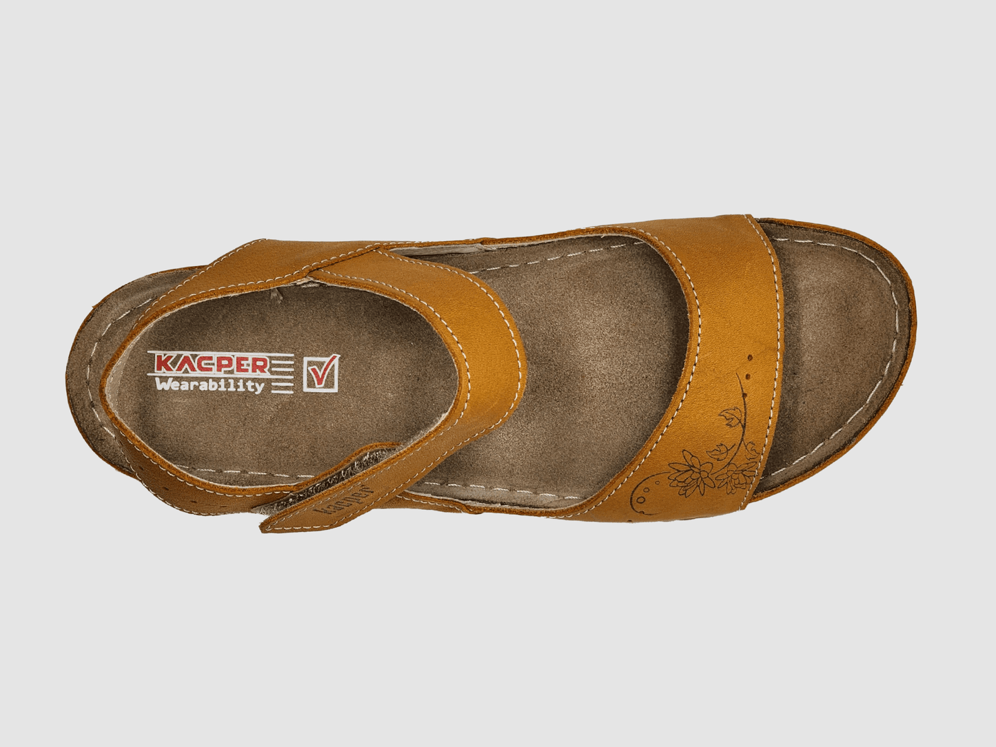 Women's Leather Sandals - Yellow - Euro Shoe House