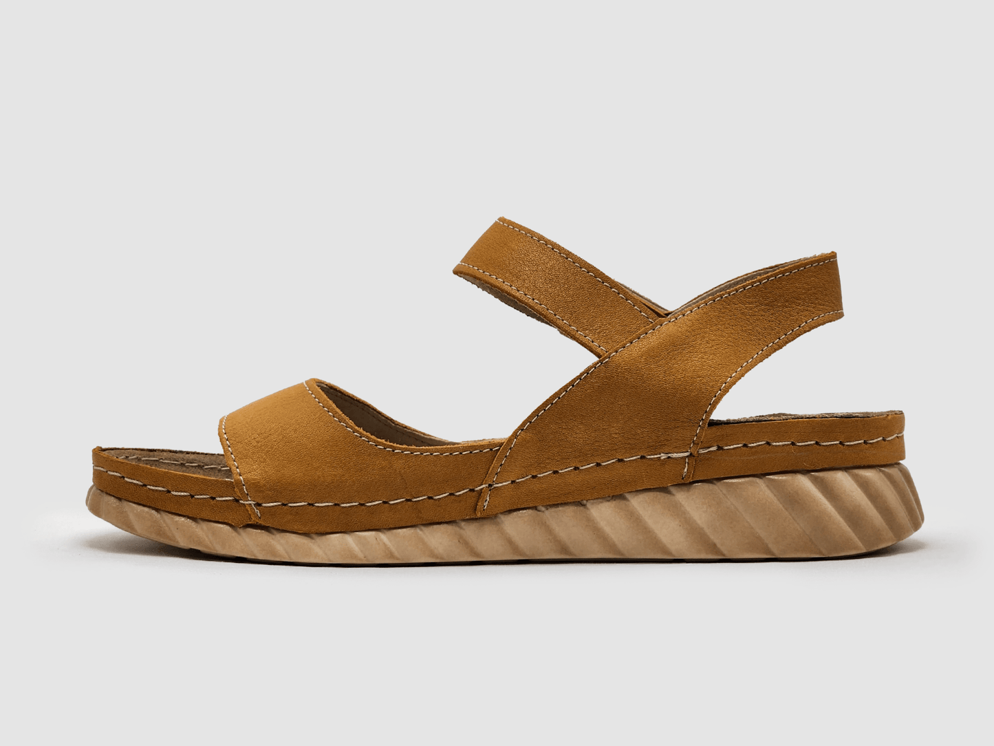 Women's Leather Sandals - Yellow - Euro Shoe House