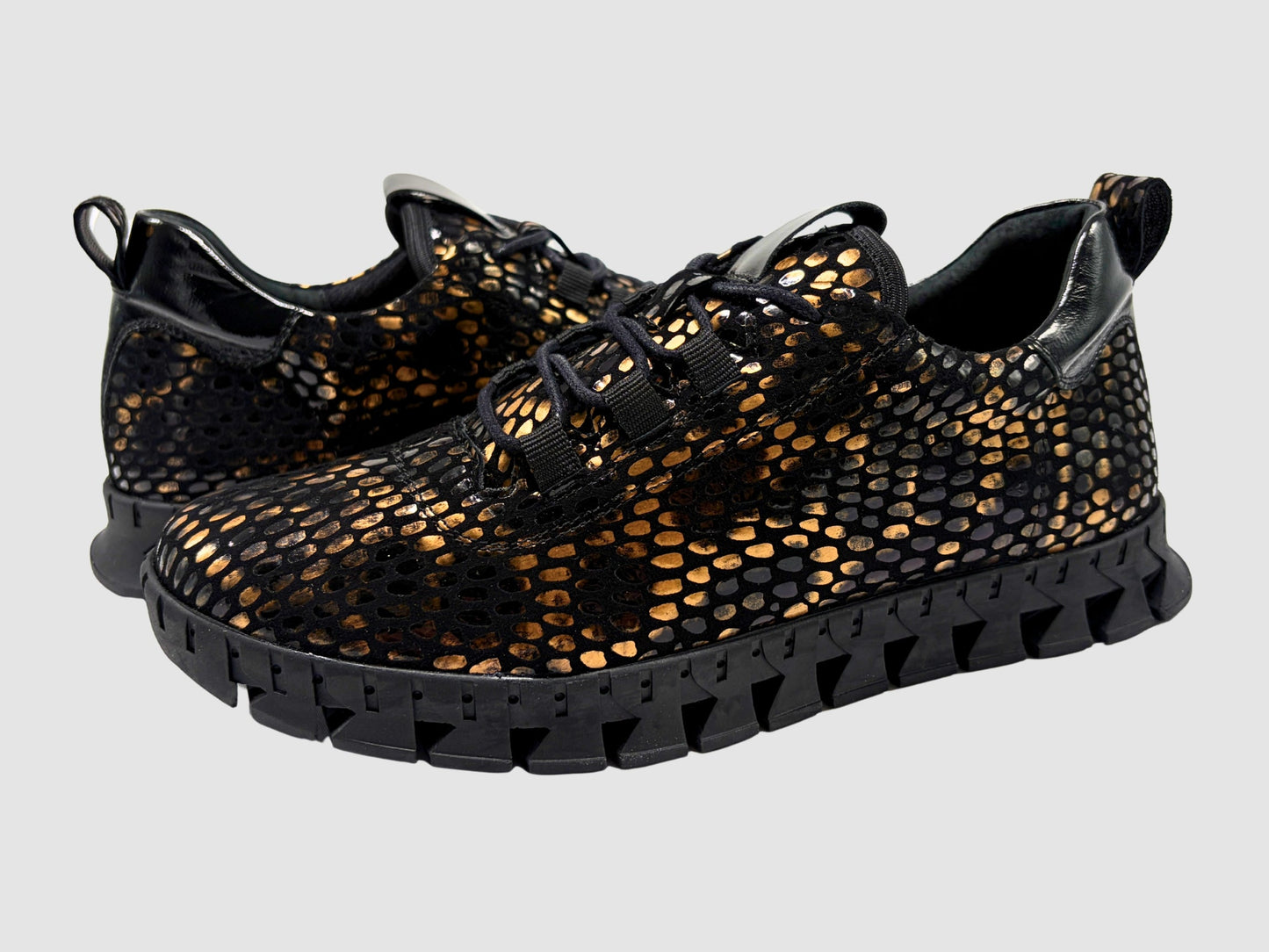 Women's Milena Leather Sneakers - Black - Euro Shoe House